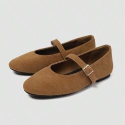 Suede Strap Classic Ballet Shoes Flats