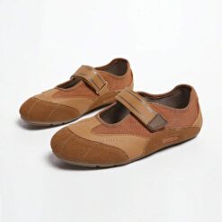 Classic Brown Strap Sport Ballet Flats